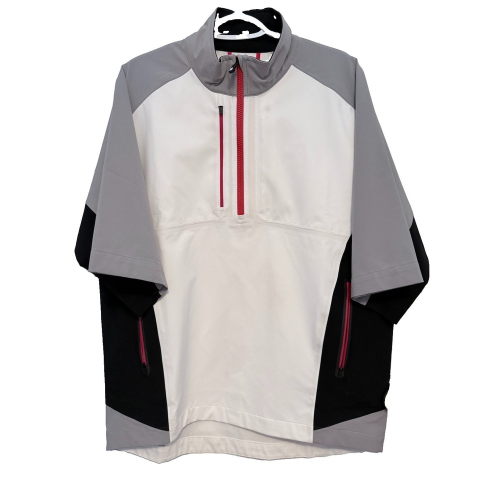 FootJoy DRYJOYS Tour XP Short Sleeve Waterproof Golf Jacket Men Medium White